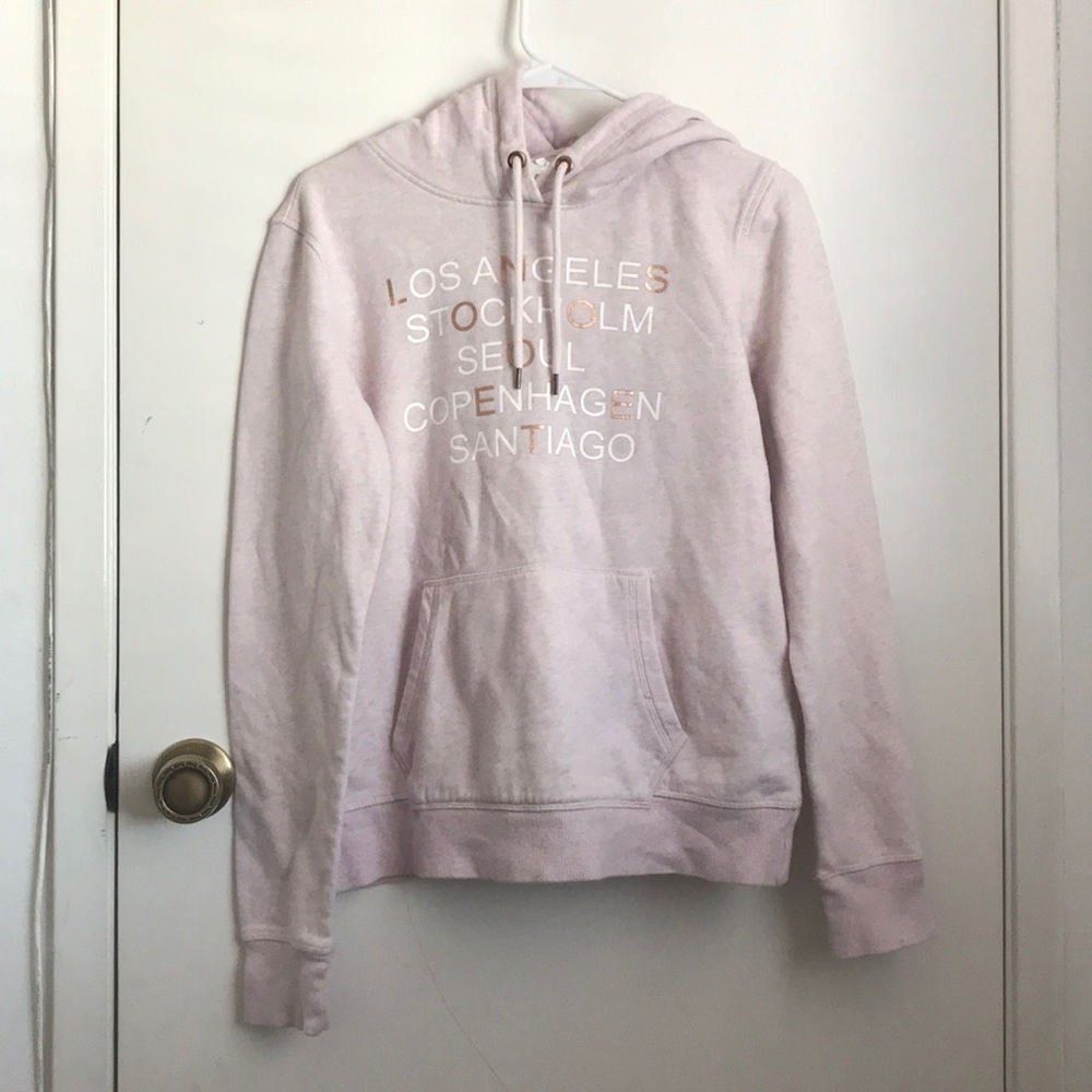 H&M Pink Hoodie w/ Rose Gold Lettering